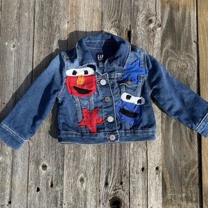 Toddler Elmo inspired GAP Denim Jacket